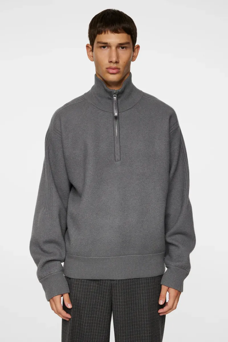 Bon Boiled Wool Quarter Zip|J.Lindeberg Sale