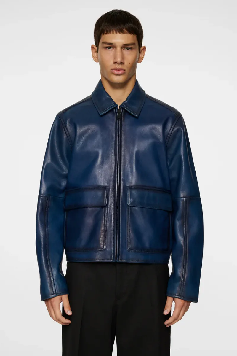 Jed Leather Party Jacket|J.Lindeberg Discount