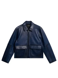 Jed Leather Party Jacket|J.Lindeberg Discount