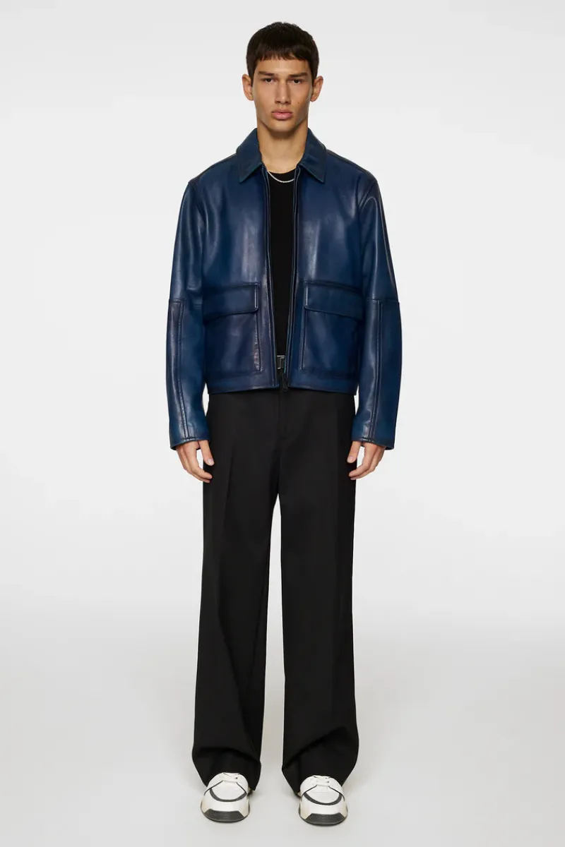 Jed Leather Party Jacket|J.Lindeberg Discount