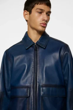 Jed Leather Party Jacket|J.Lindeberg Discount